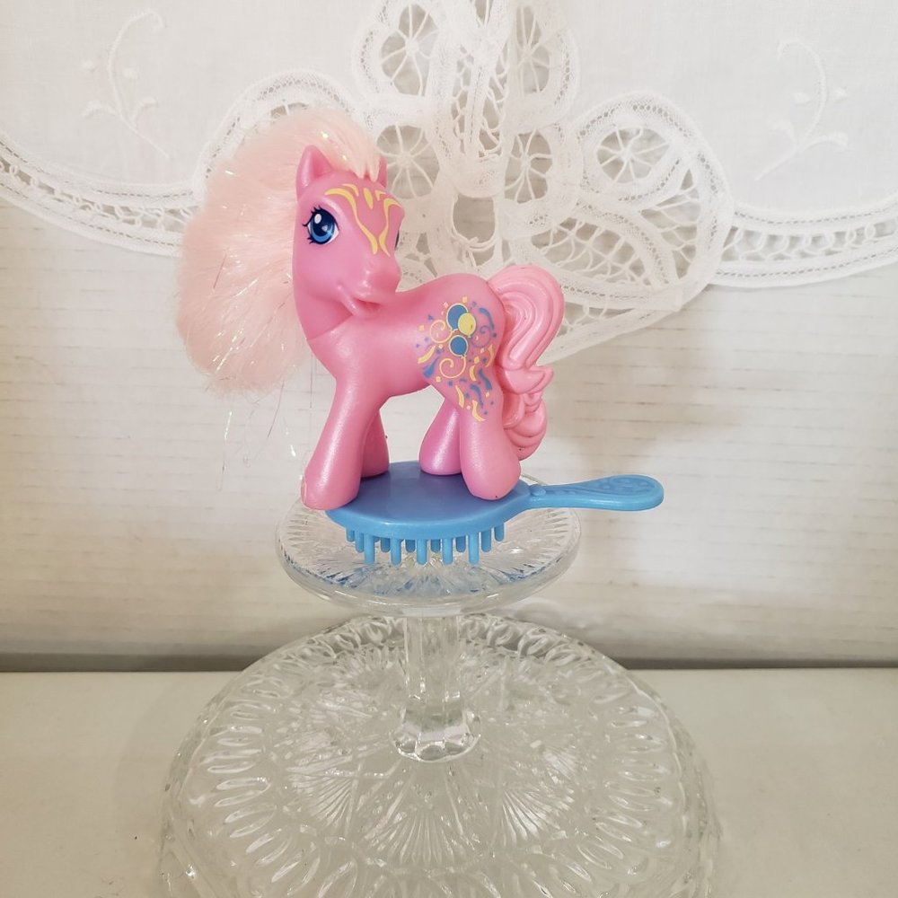 Vintage Collectible MLP My Pony ❤ 2008 McDonalds Pinky Pie set *hair dry